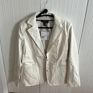 Brand new White leather blazer